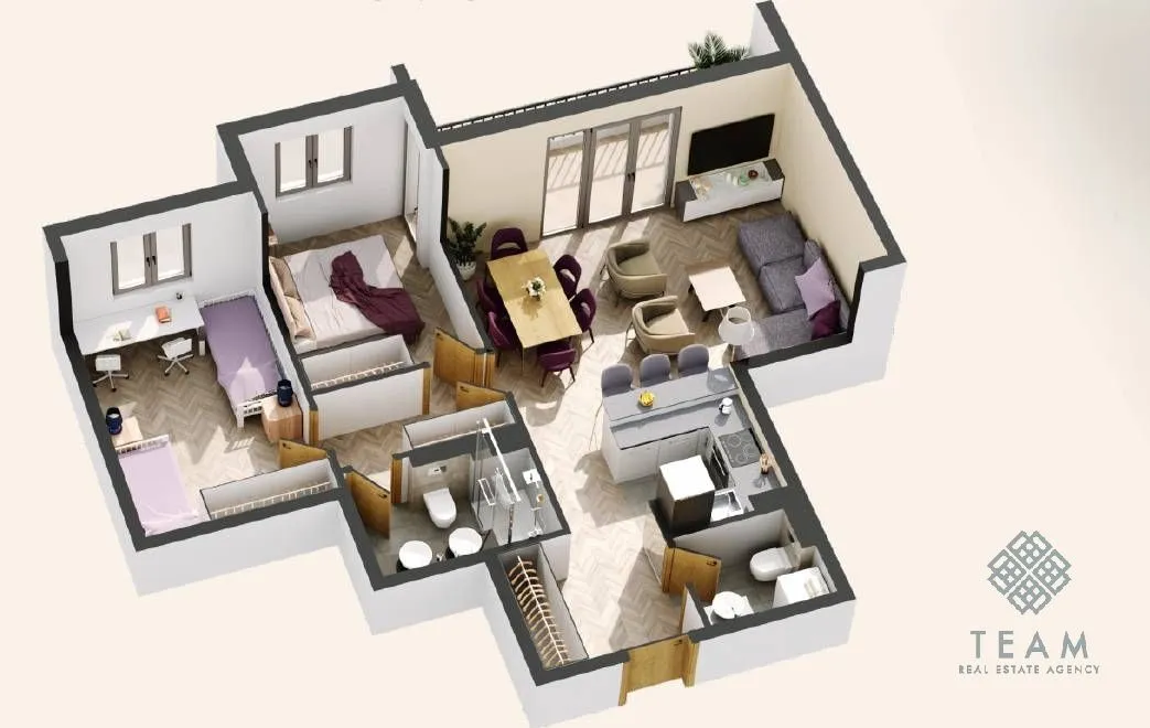 Prodaja, dvosoban stan, 51m², Donja Lastva, Tivat