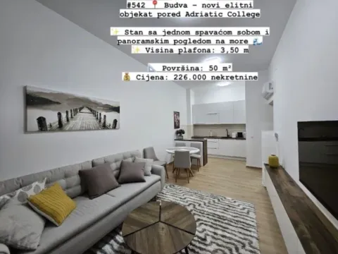 Sale, one bedroom apartment, 50m², Budva, Crna Gora