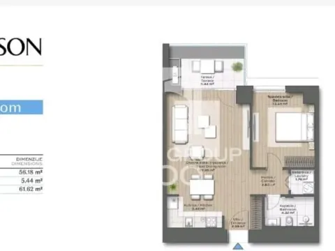 Sale, two bedroom apartment, 62m², Savski Venac, Beograd - image 2