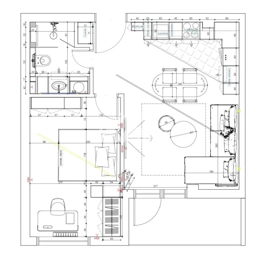 Rent, two bedroom apartment, 50m², Adamovićevo Naselje, Novi Sad Sve Podlokacije