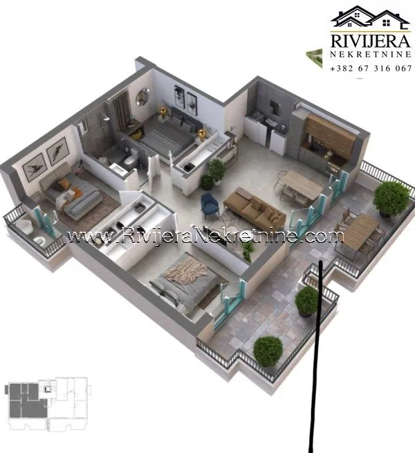 Prodaja, trosoban stan, 191m², Dobrota, Kotor