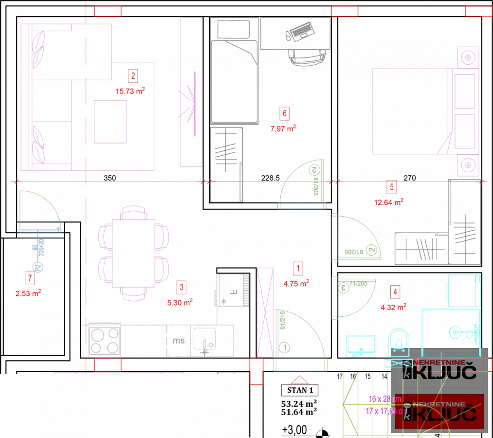 Prodaja, dvosoban stan, 52m², Adice, Novi Sad Sve Podlokacije