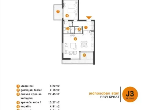 Prodaja, dvosoban stan, 66m², Tivat, Crna Gora - image 3