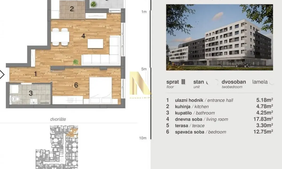Prodaja, dvosoban stan, 47m², Telep, Novi Sad Sve Podlokacije
