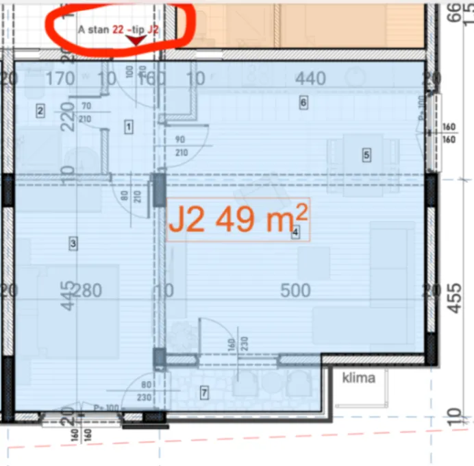 Sale, one bedroom apartment, 49m², Zabjelo, Podgorica