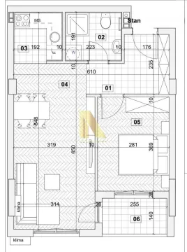Osnova stana sa rasporedom prostorija i dimenzijama. - image 11