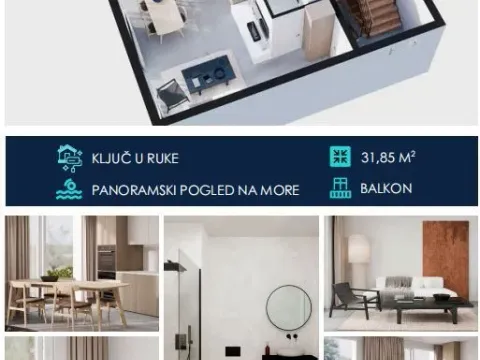 Sale, studio apartment, 31m², Tivat, Crna Gora - image 11