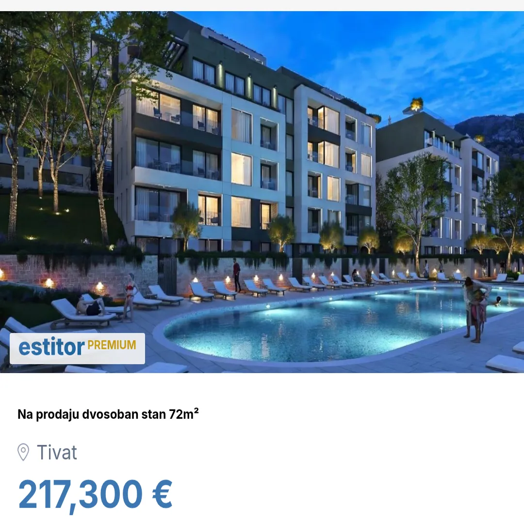 Sale, two bedroom apartment, 72m², Tivat, Crna Gora