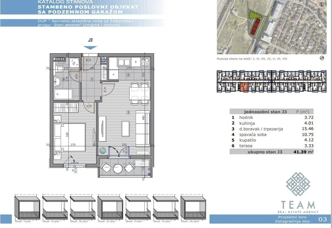 Prodaja, jednosoban stan, 41m², Stari Aerodrom, Podgorica