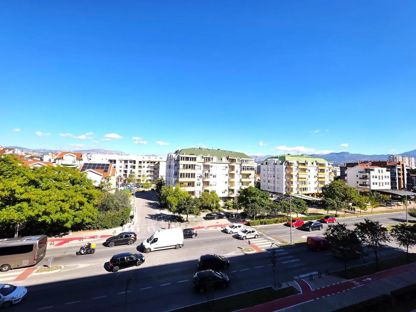 View of the city from the building.