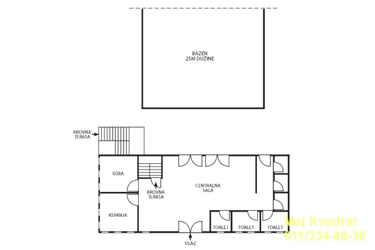 Floor plan drawing showing the rooms and layout.
