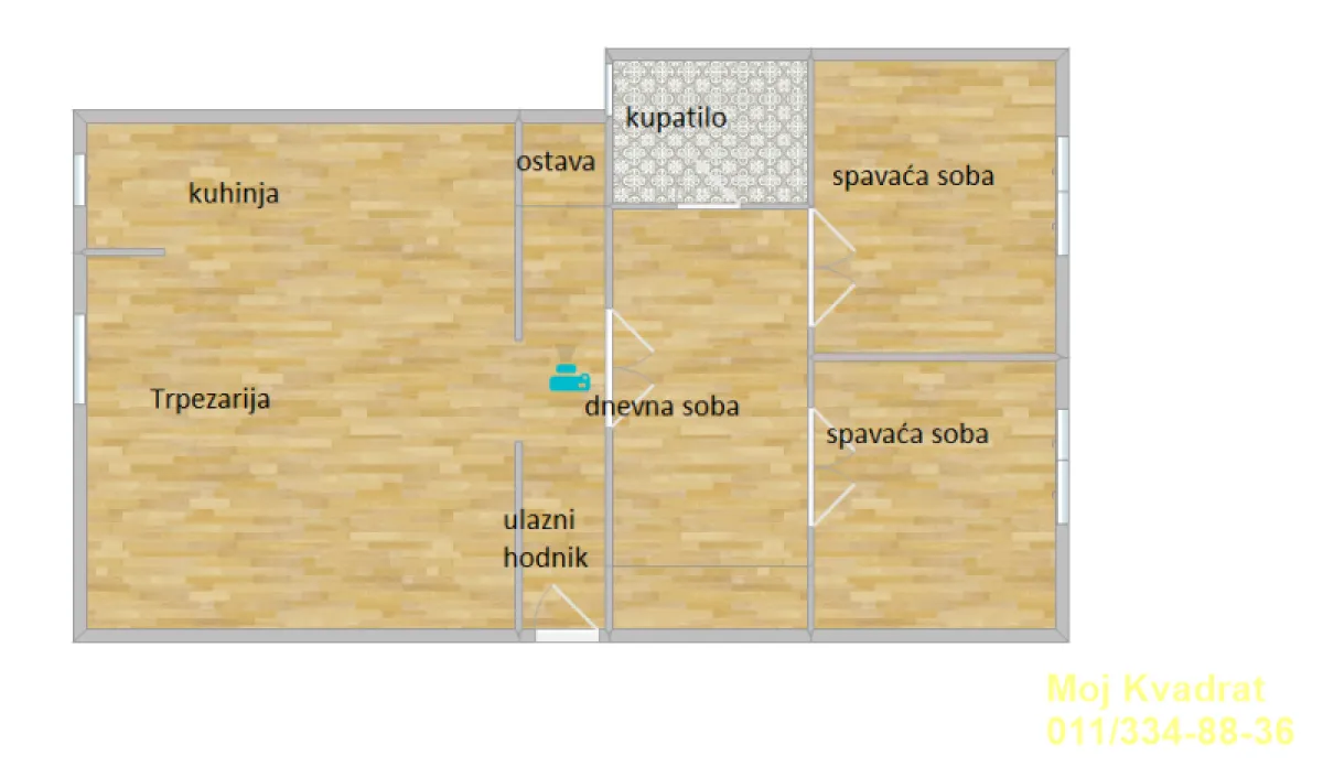 Prodaja, trosoban stan, 72m², Zeleni Venac, Beograd