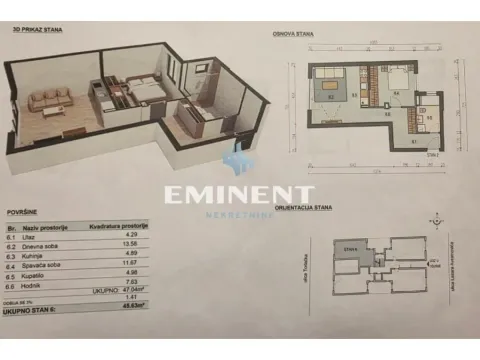 Sale, two bedroom apartment, 46m², Dušanovac, Voždovac Sve Podlokacije - image 3
