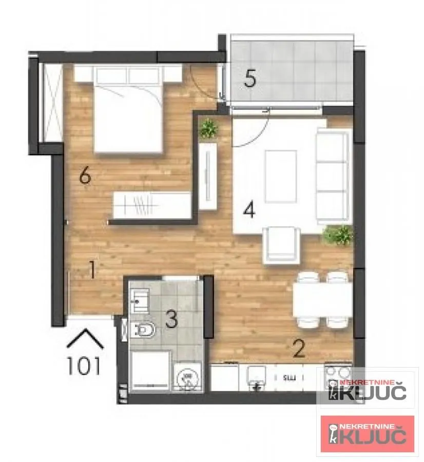 Sale, two bedroom apartment, 41m², Telep, Novi Sad Sve Podlokacije