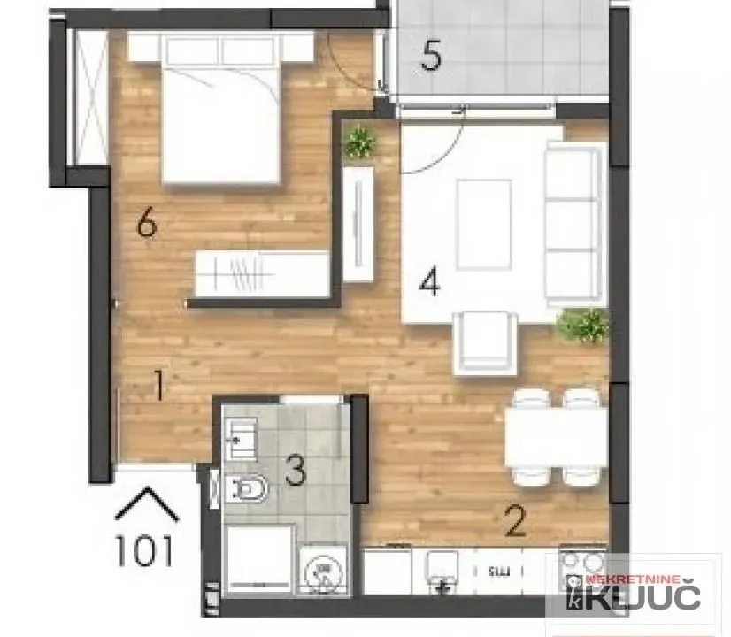 Sale, two bedroom apartment, 41m², Telep, Novi Sad Sve Podlokacije