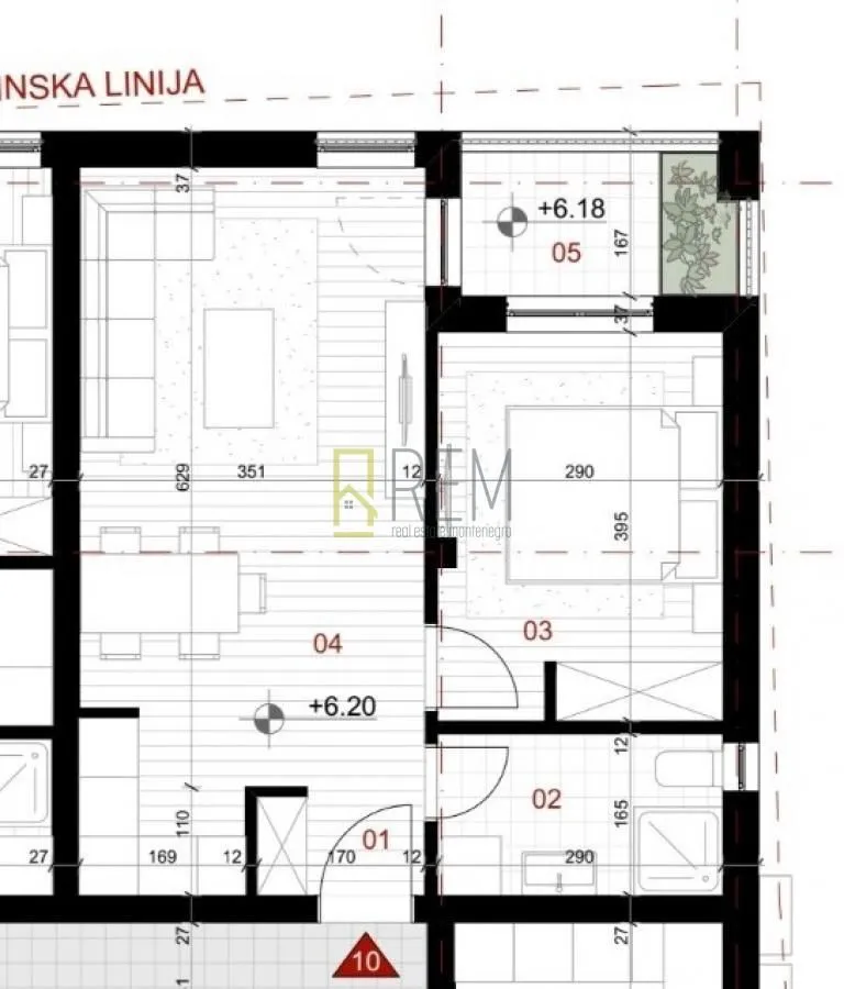 Rent, one bedroom apartment, 45m², Centar, Budva