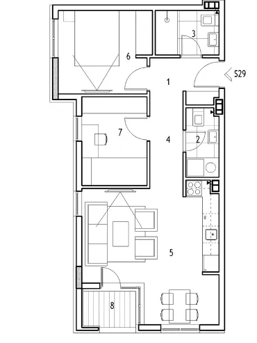 Prodaja, dvosoban stan, 53m², Medijana, Niš