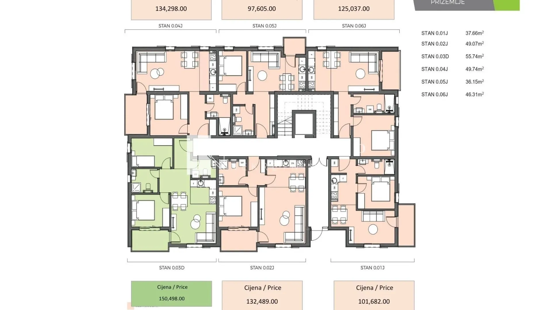 Prodaja, dvosoban stan, 55m², Bijela, Herceg Novi