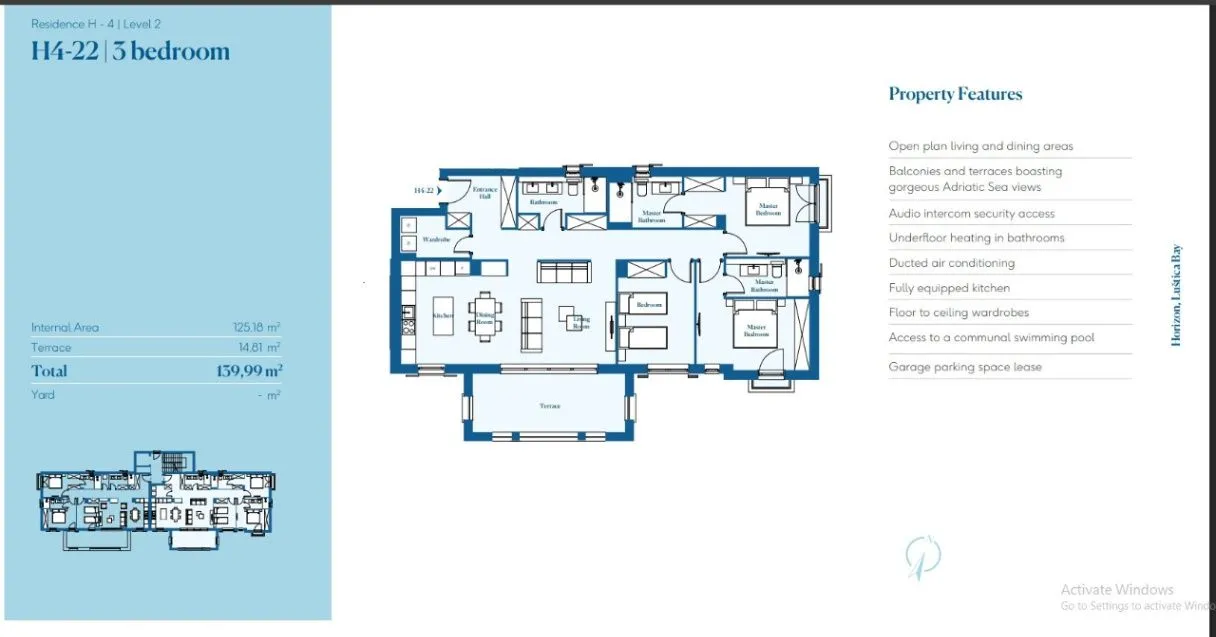 Prodaja, trosoban stan, 140m², Luštica Bay, Tivat