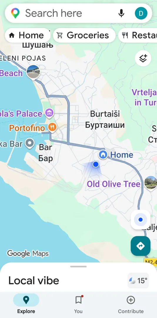 Prikaz mape lokacije nekretnine na ekranu uređaja.