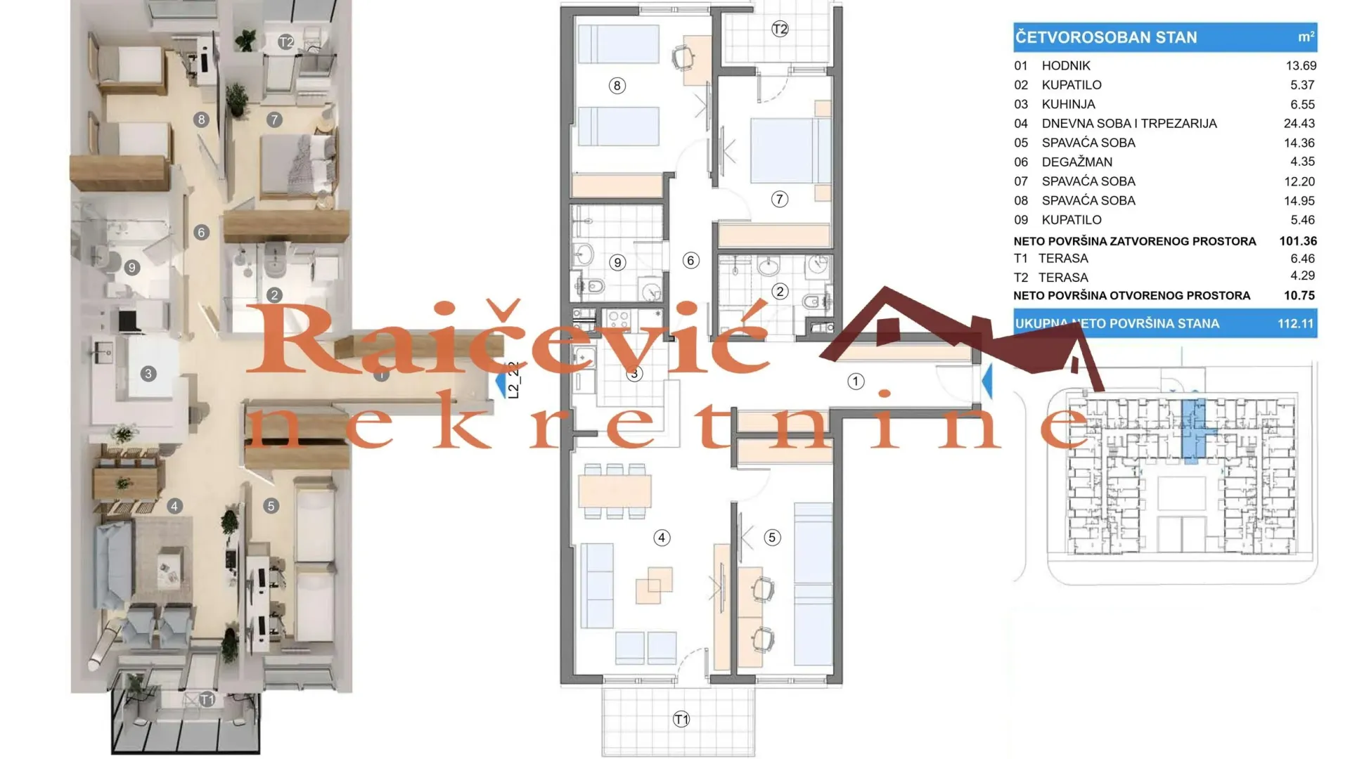 Sale, four bedroom apartment, 112m², Zemun Gornji Grad, Zemun Sve Podlokacije