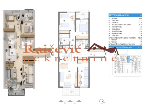 Prodaja, četvorosoban stan, 112m², Zemun Gornji Grad, Zemun Sve Podlokacije