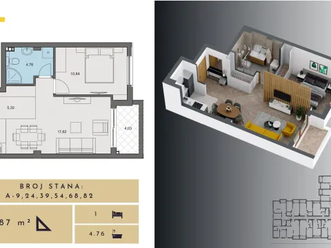 Sale, one bedroom apartment, 42m², Budva, Crna Gora - image 7