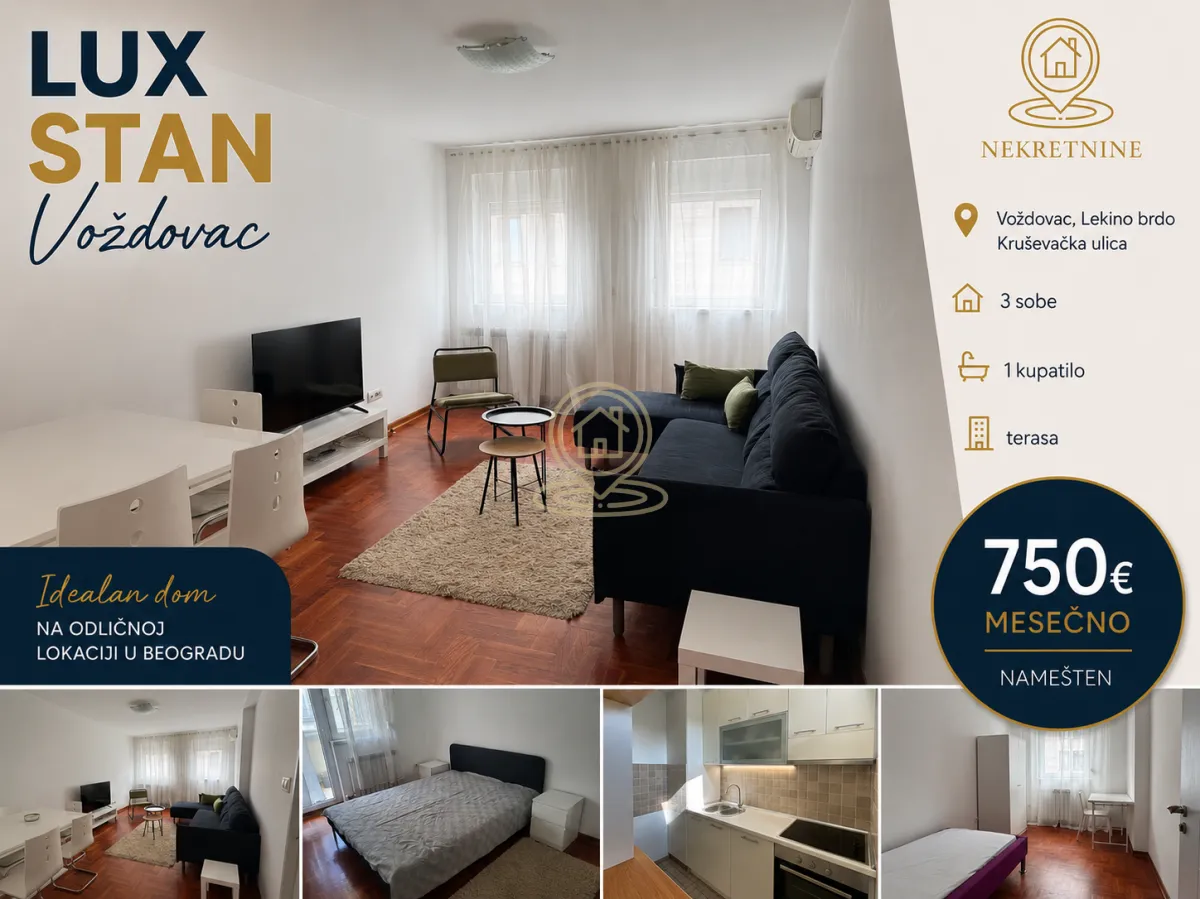 Rent, three bedroom apartment, 60m², Lekino Brdo, Voždovac Sve Podlokacije