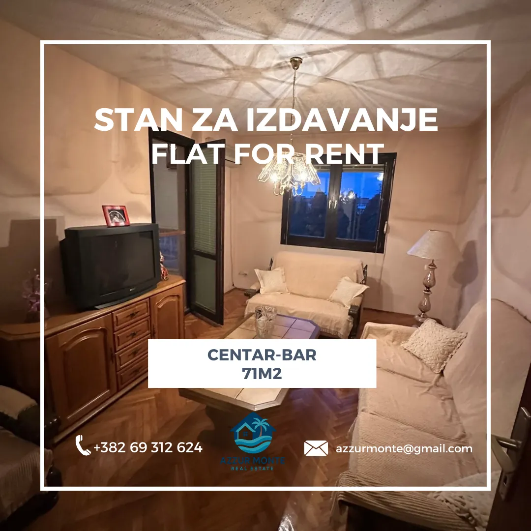 Rent, two bedroom apartment, 71m², Centar, Podgorica