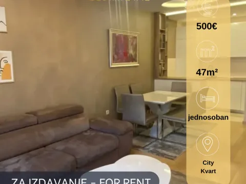 Rent, one bedroom apartment, 47m², City Kvart, Podgorica - image 1