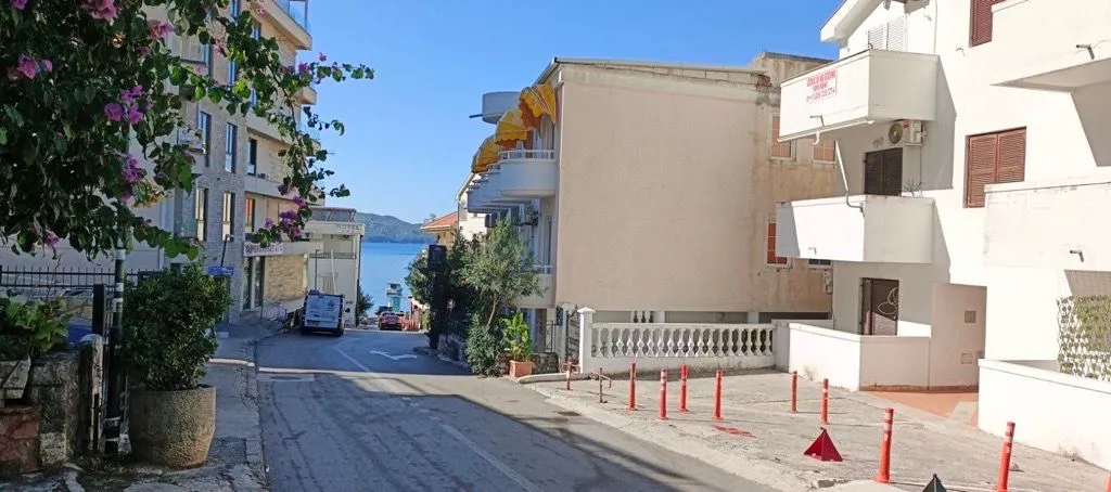 View of the street and buildings near the coast.