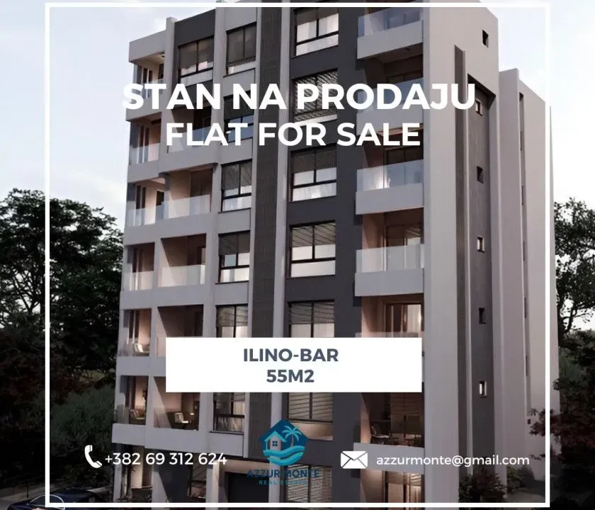 Sale, one bedroom apartment, 55m², Ilino, Bar