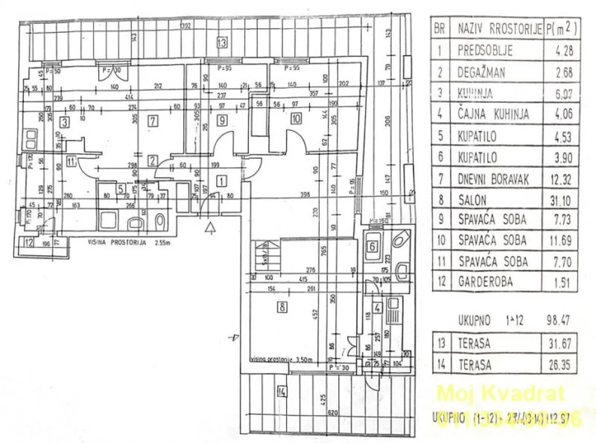 Sale, apartment, 156m², Stari Grad, Beograd