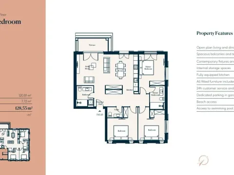 Prodaja, trosoban stan, 128m², Luštica, Tivat - image 2