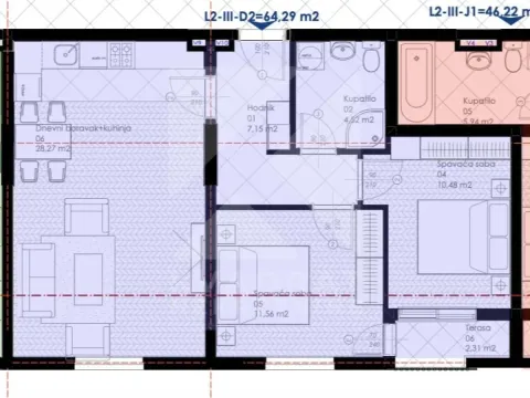 Sale, two bedroom apartment, 64m², Zabjelo, Podgorica - image 2