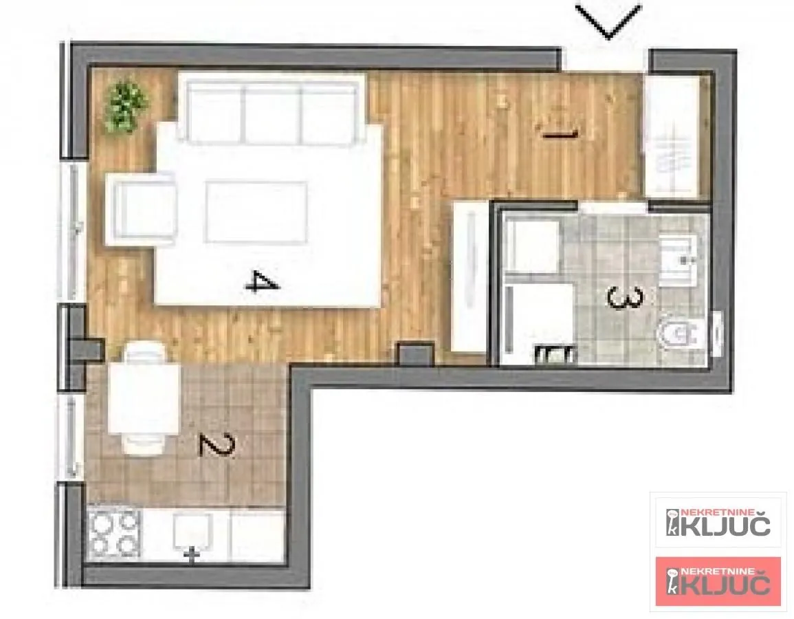 Sale, studio apartment, 28m², Telep, Novi Sad Sve Podlokacije
