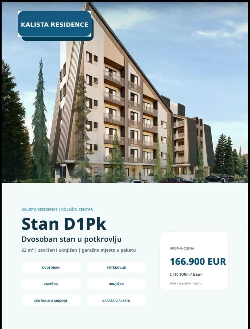 Spoljašnji izgled moderne stambene zgrade sa balkonima.