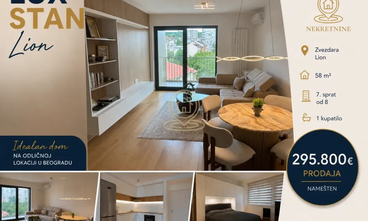 Sale, two bedroom apartment, 58m², Lion, Zvezdara Sve Podlokacije