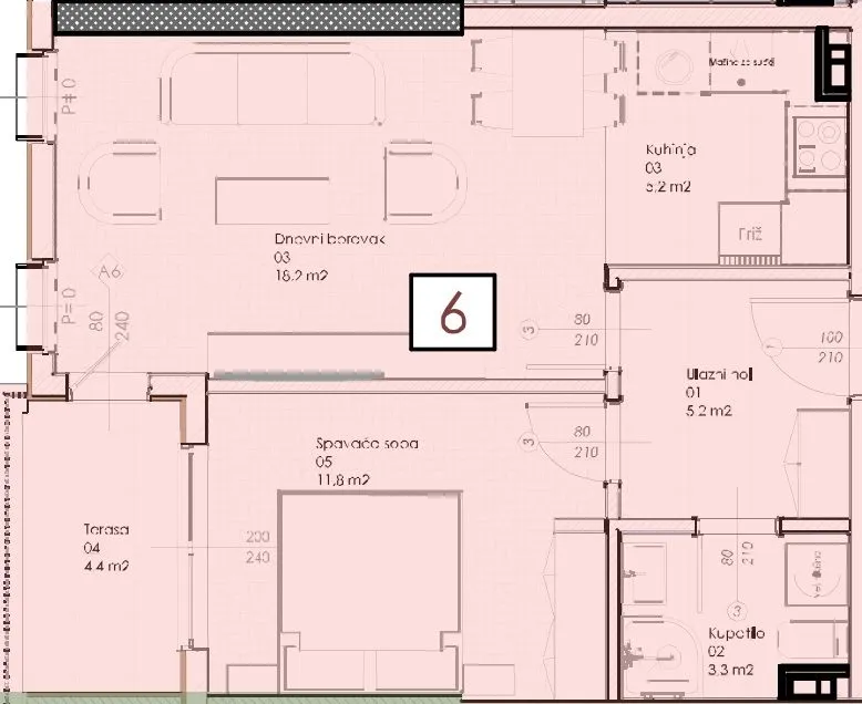 Prodaja, jednosoban stan, 48m², Ljubović, Podgorica