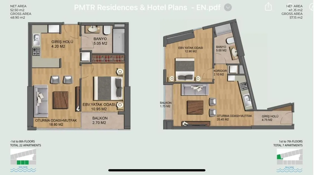 Sale, one bedroom apartment, 41m², Bar, Crna Gora