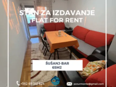 Rent, two bedroom apartment, 65m², Šušanj, Bar