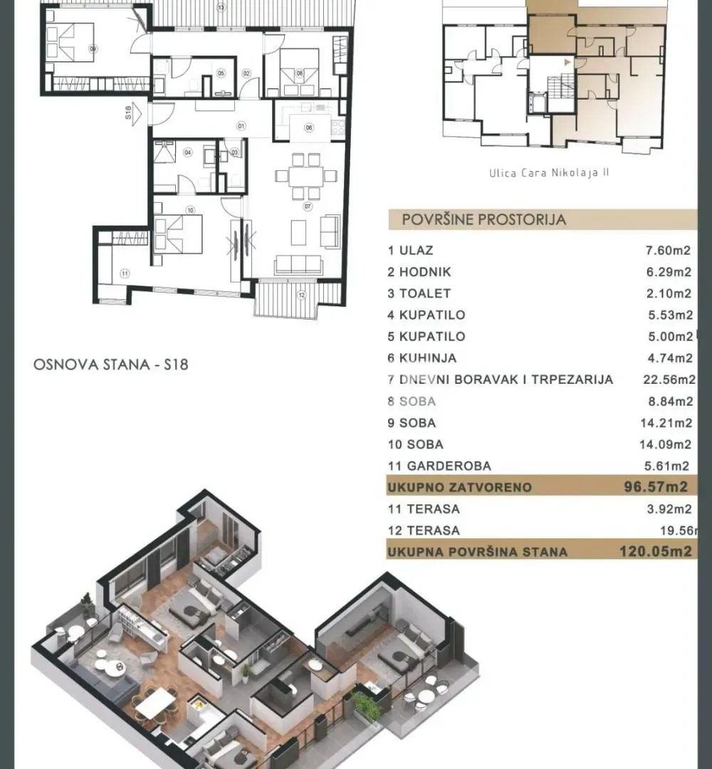 Sale, four bedroom apartment, 120m², Čubura, Beograd