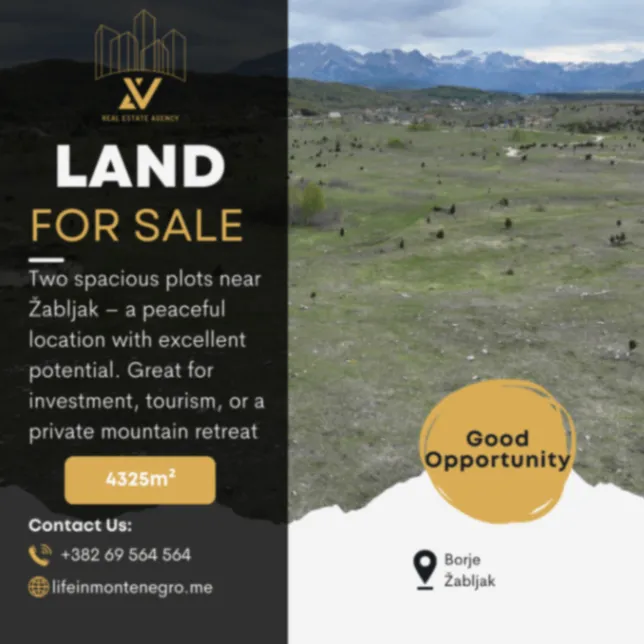 Prodaja, plac, 4325m², Borje, Žabljak