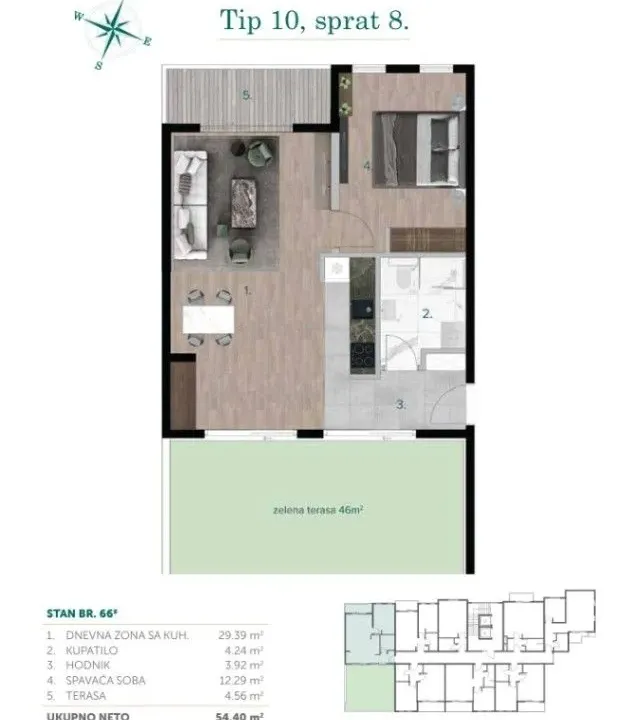 Sale, one bedroom apartment, 96m², Bjeliši, Bar