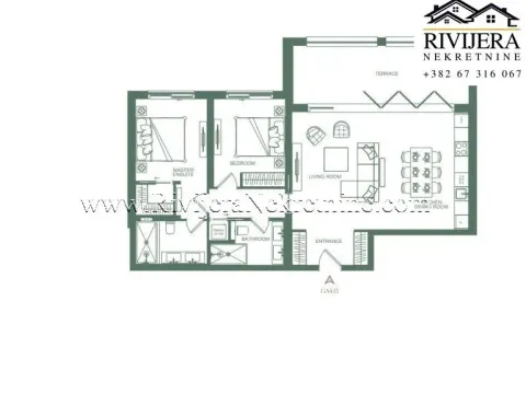 Prodaja, dvosoban stan, 88m², Tivat, Crna Gora - image 10
