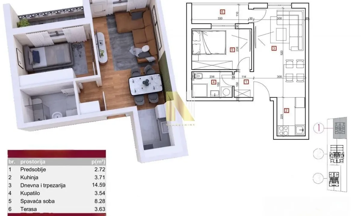 Prodaja, jednosoban stan, 37m², Karagača, Petrovaradin