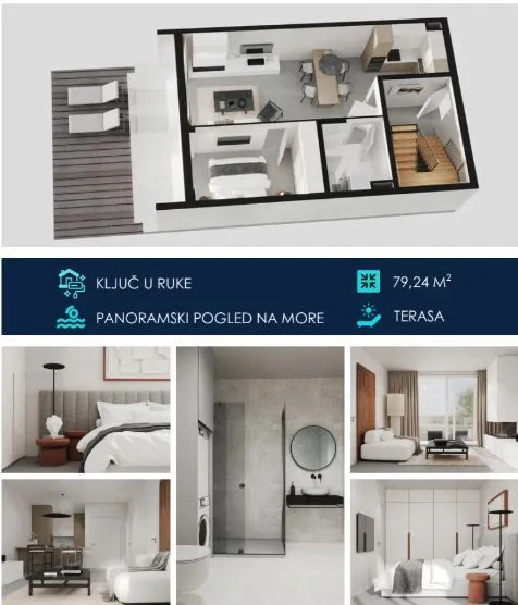 Sale, one bedroom apartment, 79m², Tivat, Crna Gora