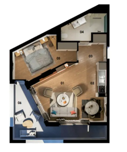 Sale, one bedroom apartment, 68m², Budva, Crna Gora
