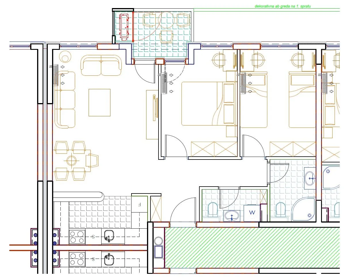 Rent, two bedroom apartment, 64m², Zagorič, Podgorica