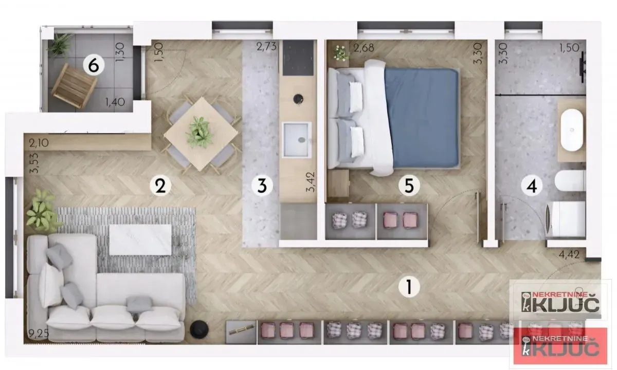 Sale, two bedroom apartment, 45m², Veternička rampa, Novi Sad Sve Podlokacije